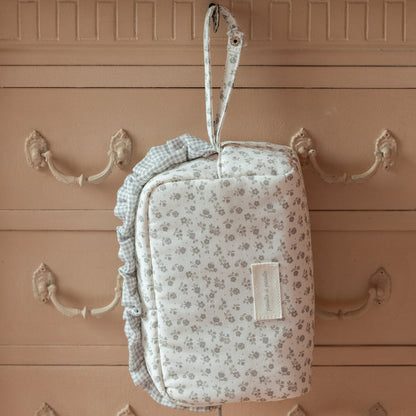 Pasito a Pasito - Toiletry Bag - Little Bloom Flowers Grey - Mabel & Fox