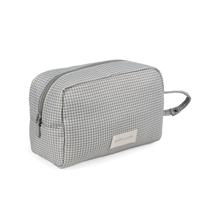 Pasito a Pasito - Toiletry Bag - Little Bloom Vichy Grey - Mabel & Fox