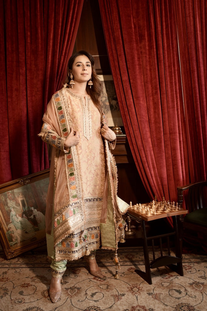 Peach kurta online shopping