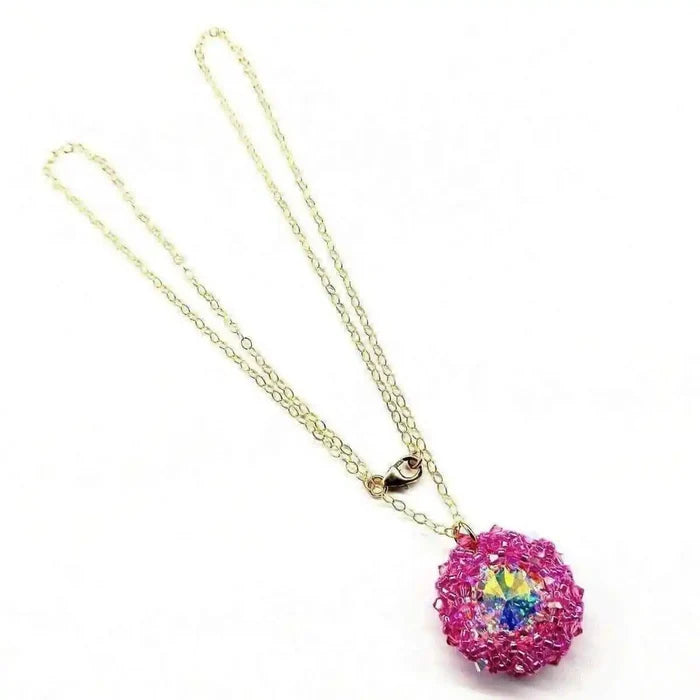 AMD1015 Pink Beaded Super Sparkly Rivoli Crystal NecklaceJewelryNecklace$ 94.00Alexa Martha Designs