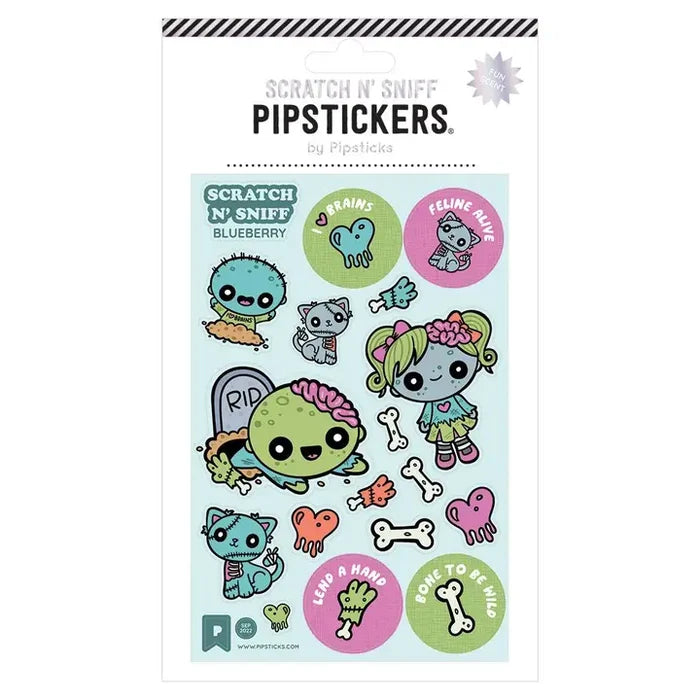 Pipsticks Bone To Be Wild Scratch N' Sniff Stickers - Blueberry
