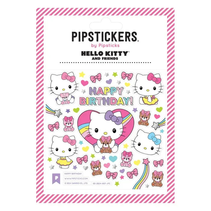 Pipsticks + Hello Kitty Happy Birthday Sticker Sheet