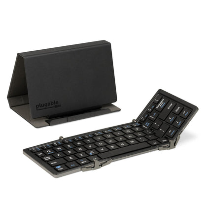 Plugable BT-KEY3 foldable Bluetooth keyboard with included folding stand.