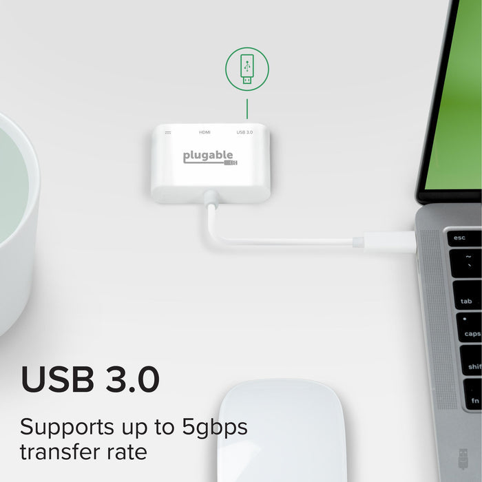 Plugable USBC-MD101 USB 3.0 port supports up to 5Gbps transfer rate.