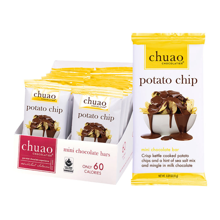 Potato Chip Chuao Milk Chocolate Mini Bars - 24ct