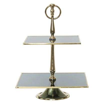 Présentoir â Gâteaux Line Décoratif À 2 Niveaux, 25 cm, doré