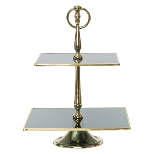 Présentoir â Gâteaux Line Décoratif À 2 Niveaux, 25 cm, doré