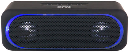 QFX BT-153 Speaker Portable Bluetooth - USB, FM - LED Light