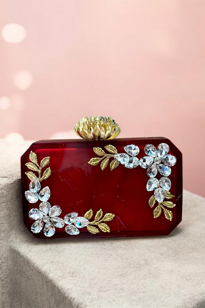 Red Aura Resin Clutch