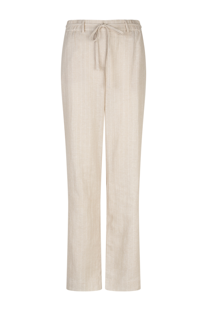 Red Button SRB4915A Claudette Linen/Visco Pinstripe L31 Pebble trousers by Red Button Shop the Red Button collection at Dotique