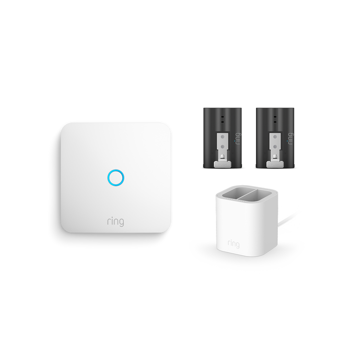 White:Ring Intercom + Quick Release Battery Pack + Charging Station