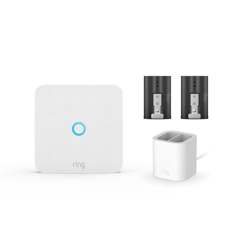 White:Ring Intercom Video + Quick Release Battery Pack + Charging Station