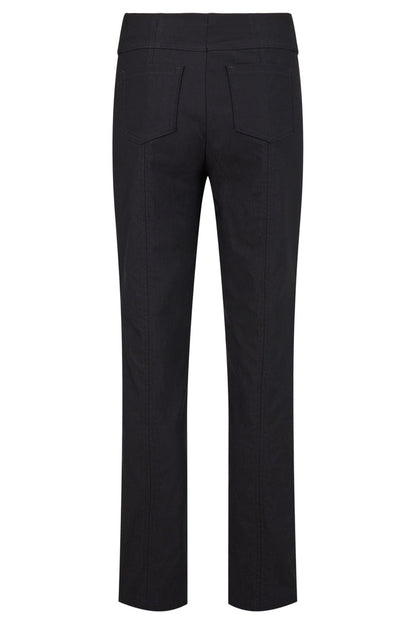 Robell Bella black fleece-lined winter trousers with slim fit, elasticated waistband and 73cm inside leg.
