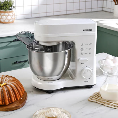 Robot pâtissier Karaca Maestrochef Stella – Blanc, 1500 W, 5 L