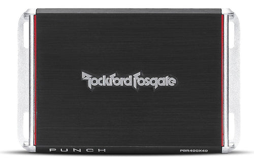 Rockford Fosgate Punch PBR400X4D Compact 4-channel car amplifier â€” 50 watts RMS x 4