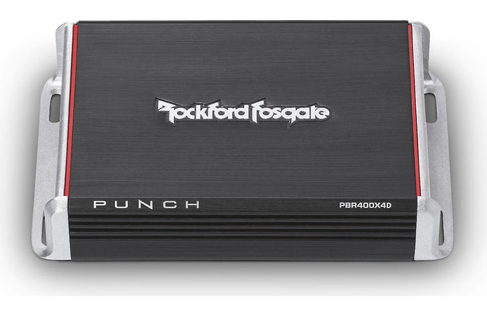 Rockford Fosgate Punch PBR400X4D Compact 4-channel car amplifier â€” 50 watts RMS x 4