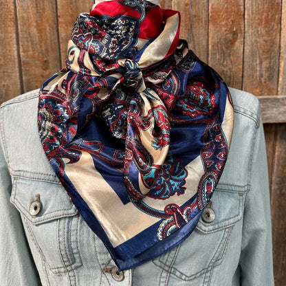 Red & Navy Paisley