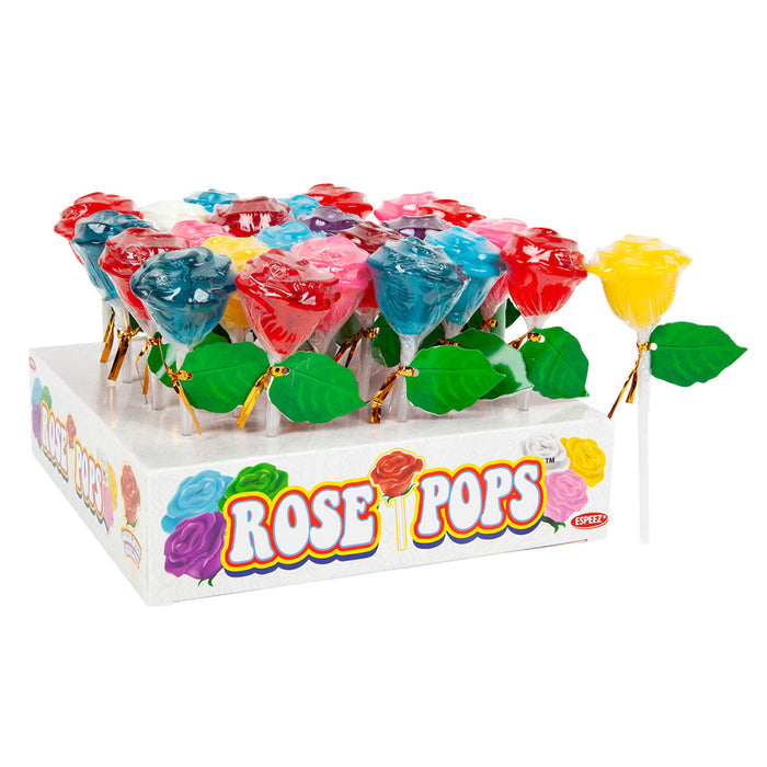 Rose Assorted Flavor Lollipops Countertop Display - 24 Count