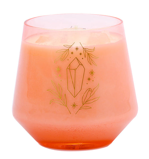 Rose Quartz Crystal Healing Scented Glass Candle