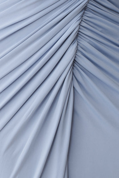 Ryn Twisted One Shoulder Maxi Dress - Sky Blue