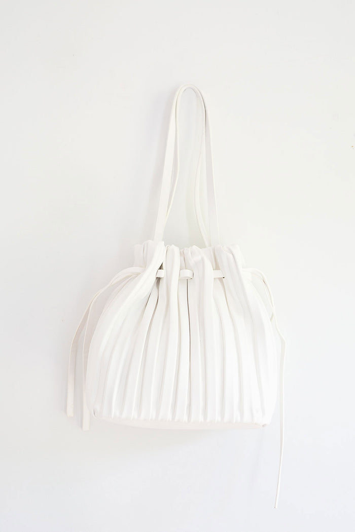 SAMPLE-Nadia Pleated Bag - White