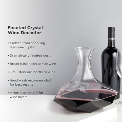 Seneca Faceted Crystal Wine Decanter (Online Only)