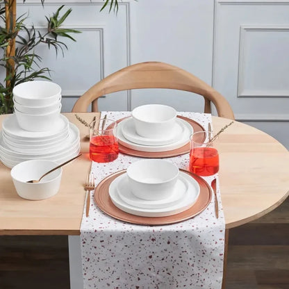 Service de table Karaca Salvare pour 6 personnes, 18 pièces, New Generation Bone, blanc