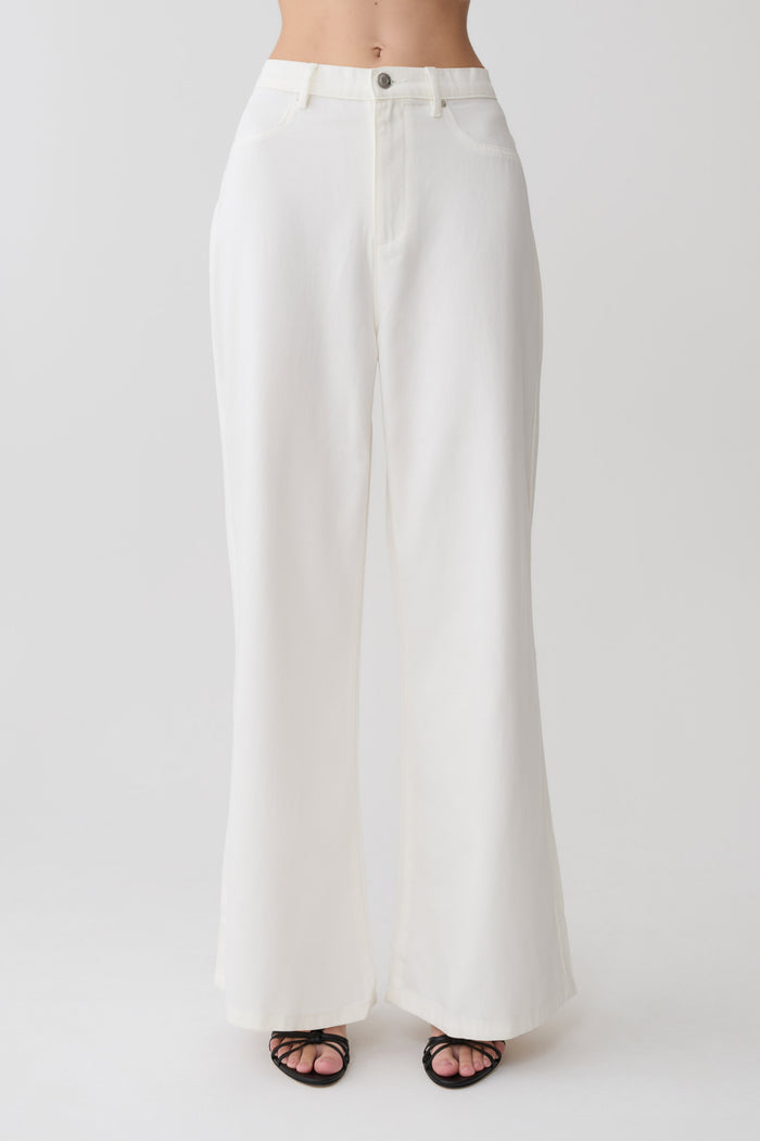 Shae Wide Leg Denim Jeans - White
