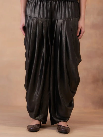 Showdown Steel Drape Tunic With Dhoti Pants