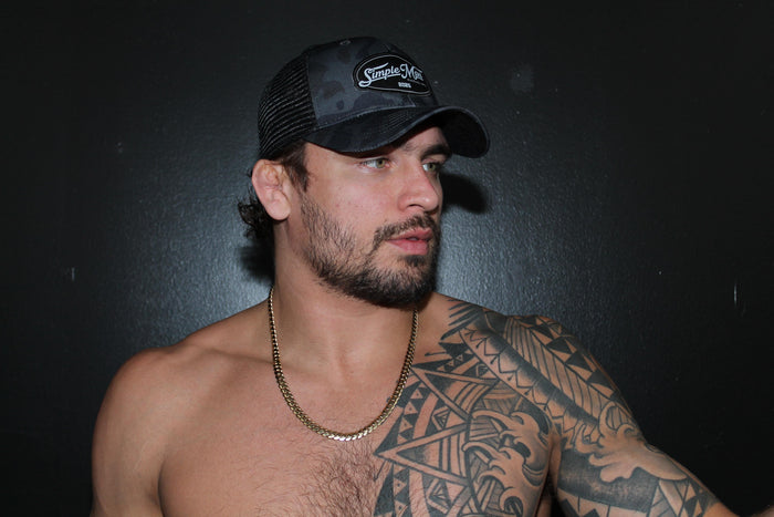 Simple Man Trucker Hat - Black Camo