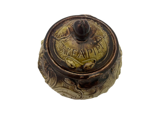 Small Majolica Covered Bowl.