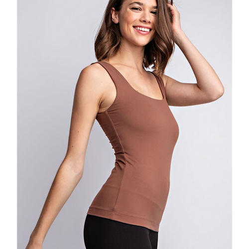 Smoky Topaz Square Neckline Tank - Curvy