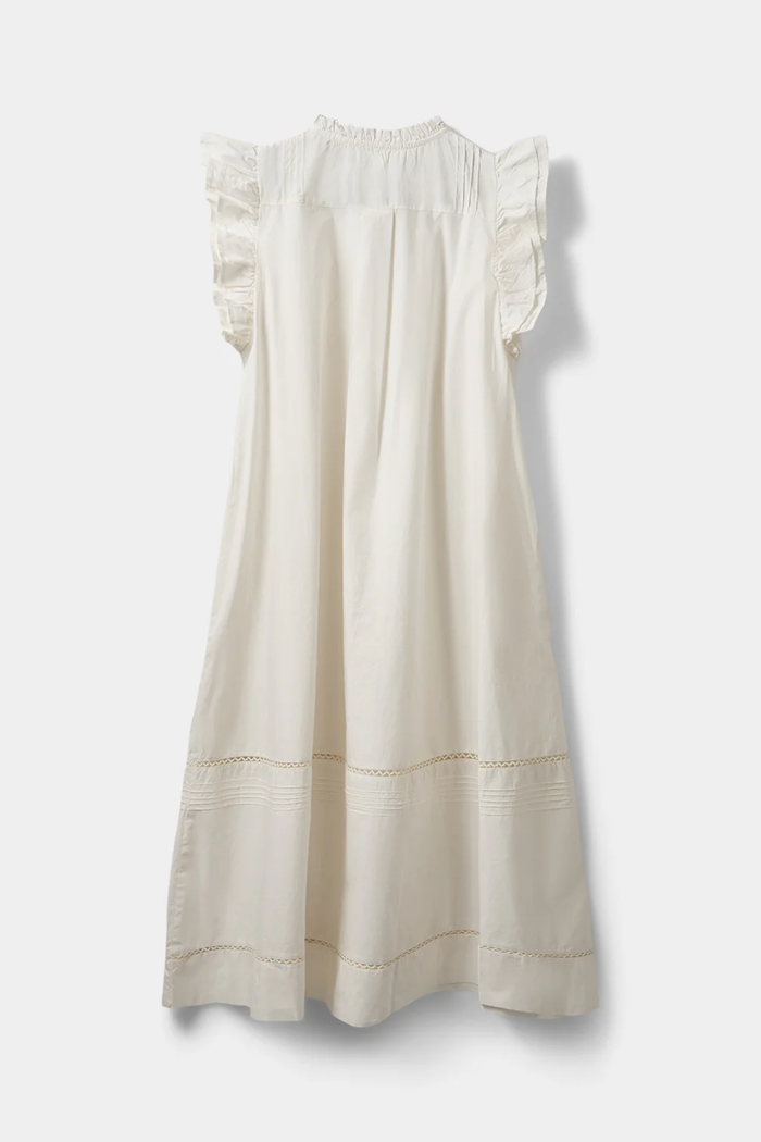 Sofie Schnoor Otaniasw Frill Cotton Dress S262147 in cream by Sofie Schnoor, shop Sofie Schnoor at Dotique.