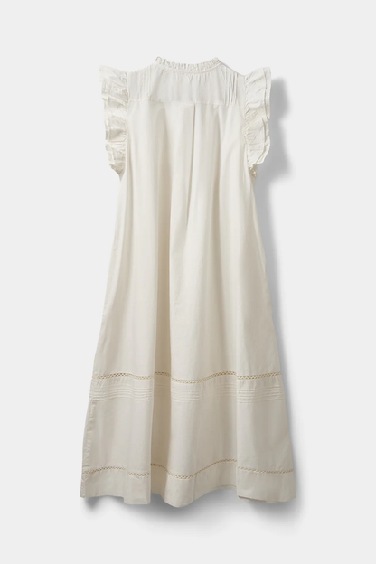Sofie Schnoor Otaniasw Frill Cotton Dress S262147 in cream by Sofie Schnoor, shop Sofie Schnoor at Dotique.