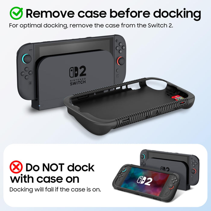 Soft Silicone Case for Nintendo Switch 2 w/Ergonomic Grip and 2 Cartridge Slots, Durable & Anti-Slip | Fintie