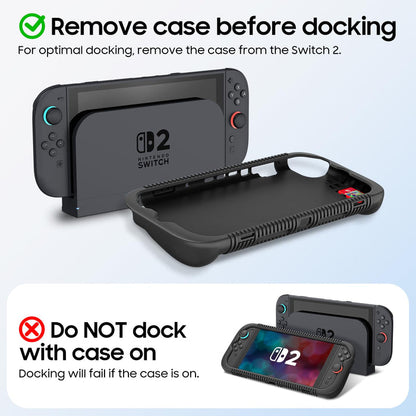 Soft Silicone Case for Nintendo Switch 2 w/Ergonomic Grip and 2 Cartridge Slots, Durable & Anti-Slip | Fintie