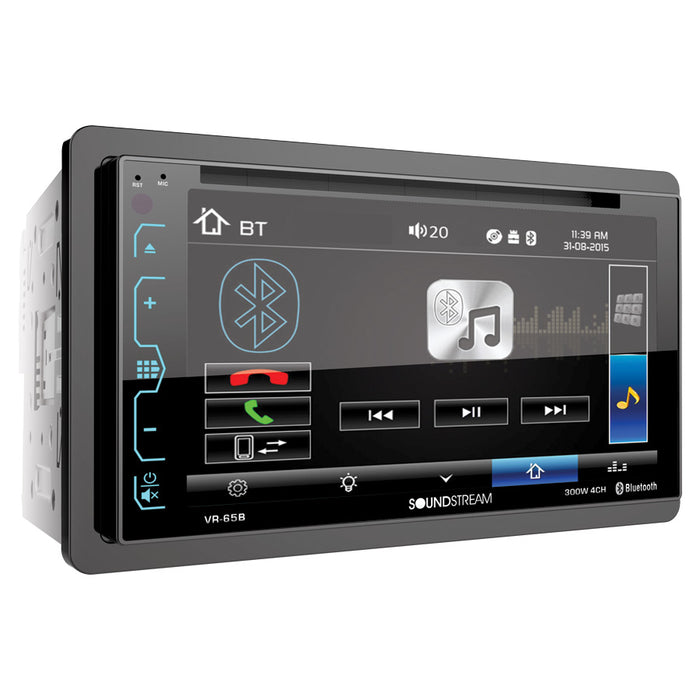 Soundstream VR-65B Stereo 6.2â€ Touchscreen 2-DIN BT DVD CD/MP3