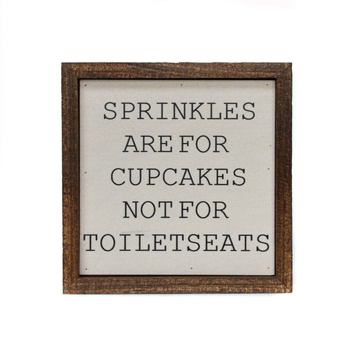 Sprinkles Are For Cupcakes Boys Bathroom Sign - 6x6