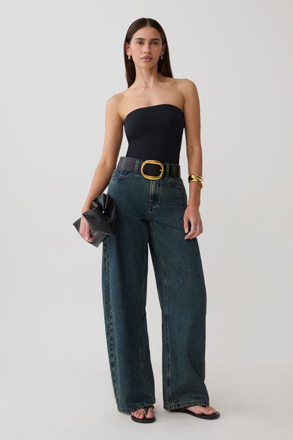 Stephanie Barrel Denim Jeans - Vintage Blue