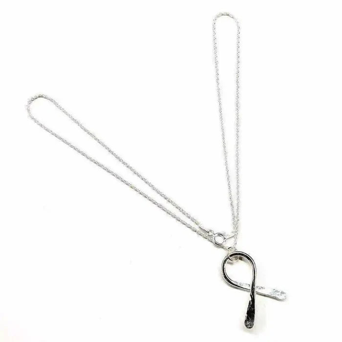 AMD1158 Sterling Silver Awareness Ribbon Necklace AlexaJewelryNecklace$ 72.00Alexa Martha Designs