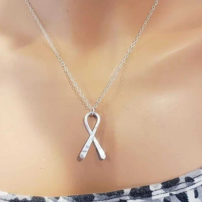 AMD1158 Sterling Silver Awareness Ribbon Necklace AlexaJewelryNecklace$ 72.00Alexa Martha Designs