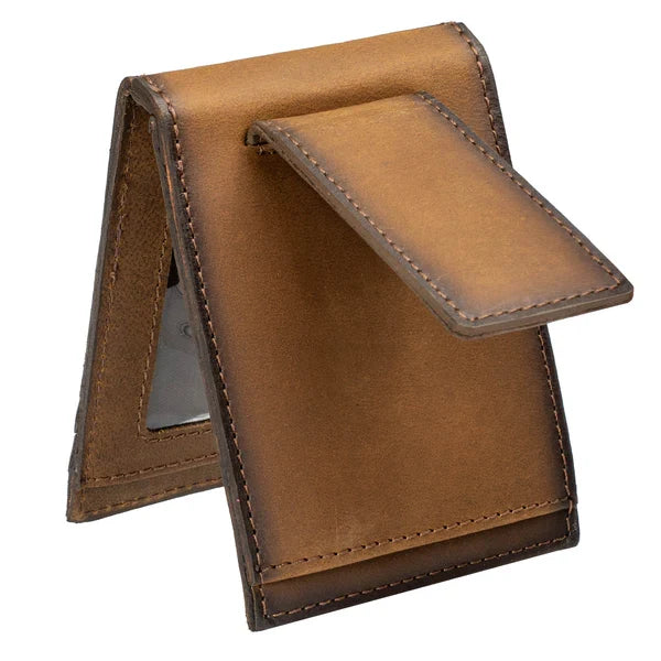STS Ranchwear Foreman Brown Leather Money Clip Wallet