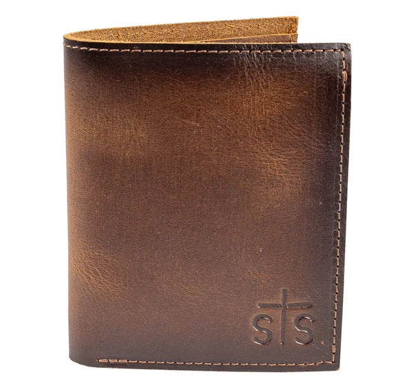 STS Ranchwear Tucson Brown Leather Double ID Bifold Wallet