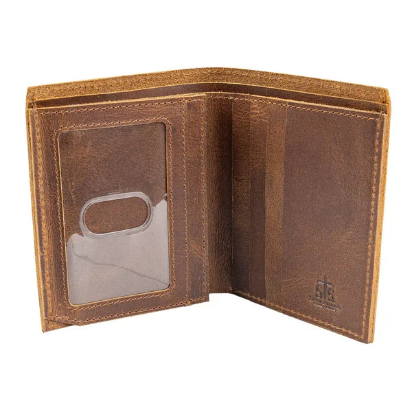 STS Ranchwear Tucson Brown Leather Double ID Bifold Wallet