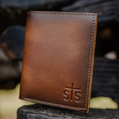 STS Ranchwear Tucson Brown Leather Double ID Bifold Wallet