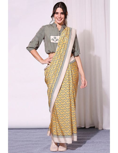 Summer Florals Pre-Stitched Saree