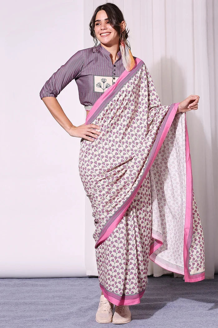 Summer Florals Pre-Stitched Saree