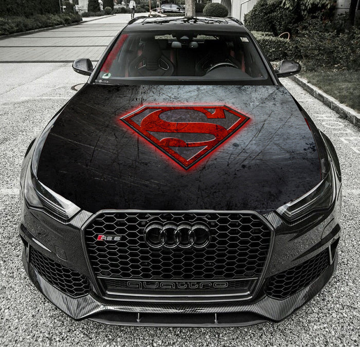 Super Man Hood Wrap Vinyl Graphic Decal Sticker Wrap Car or Truck