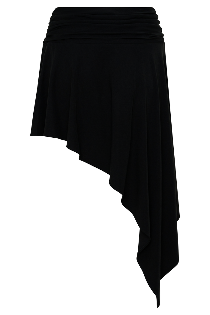 Talise Modal Hankie Midi Skirt - Black