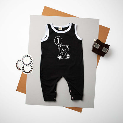 Teddy Bear Themed 1st birthday Ringed Romper